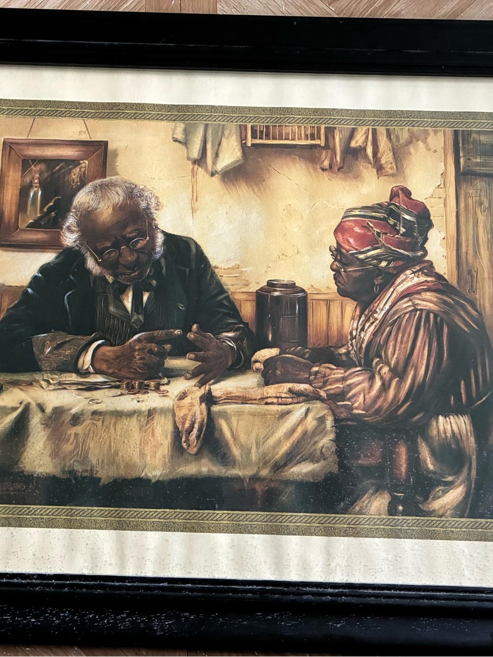Classic Conversation Framed Wall Art in Brown and Cream
